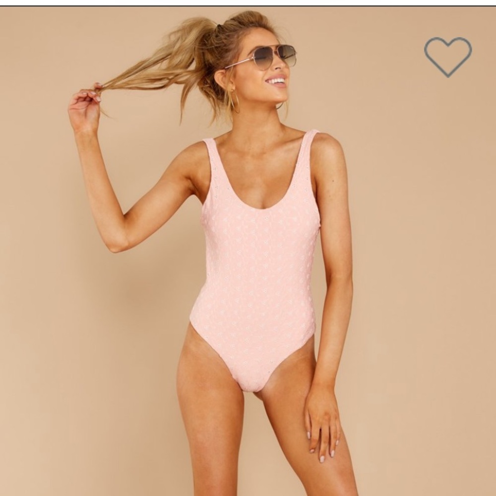 NWOT Pink Eyelet One Piece Swimsuit